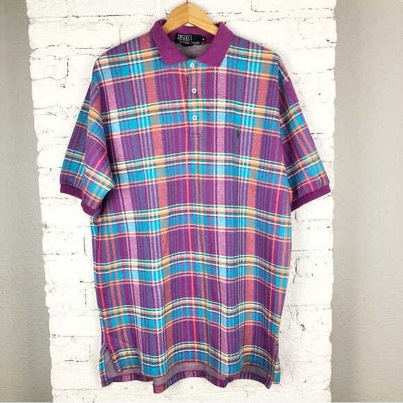 90’s Polo by Ralph Lauren Multicolored Plaid Polo